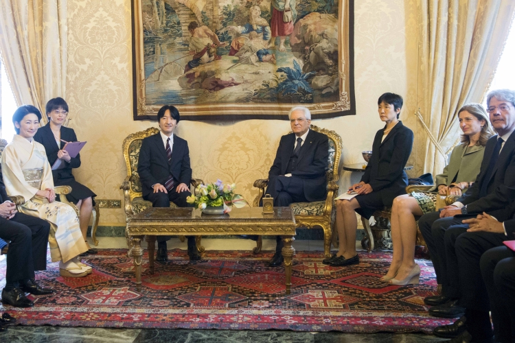 Il Presdidente della Repubblica Italiana Sergio Mattarella, la signora Laura 