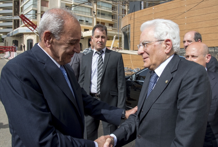 Il Presidente Sergio Mattarella con il Presidente del Parlamento Libanese, Nabih Berri
