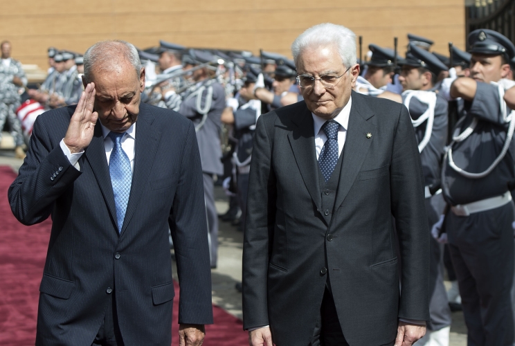 Il Presidente Sergio Mattarella con il Presidente del Parlamento Libanese, Nabih Berri