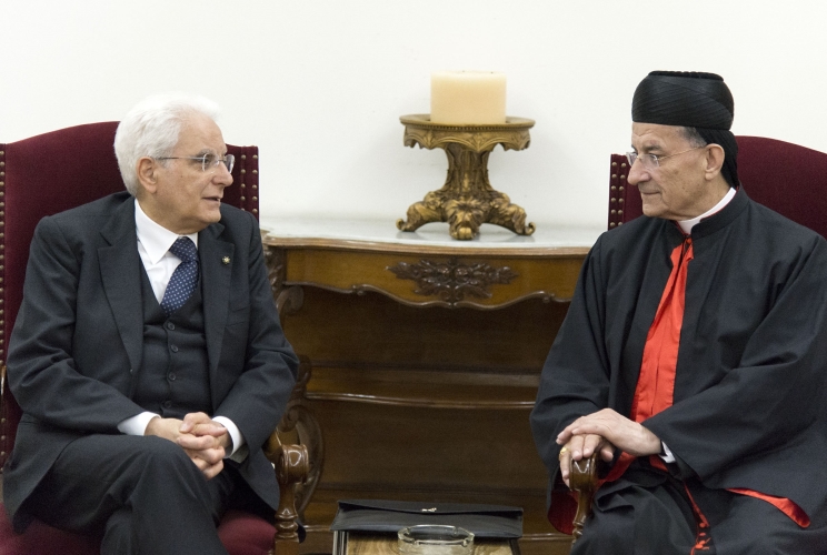 Il Presidente Sergio Mattarella a colloquio con il Patriarca Maronita, Béchara Boutros Rai