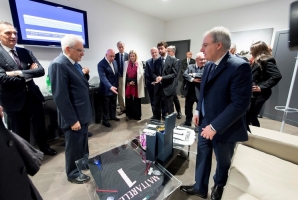 il Presdiente Sergio  Mattarella con il Presidente della Lega Serie A, Maurizio Beretta
