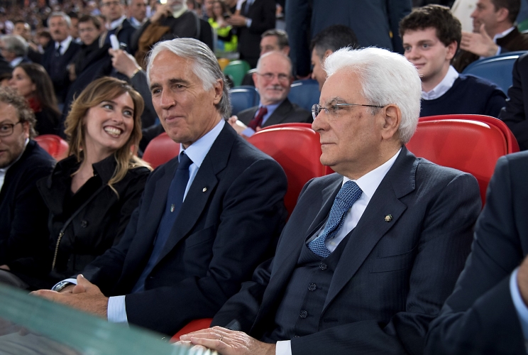 Il Presidente Sergio Mattarella in occasione della finale di Tim Cup 2016