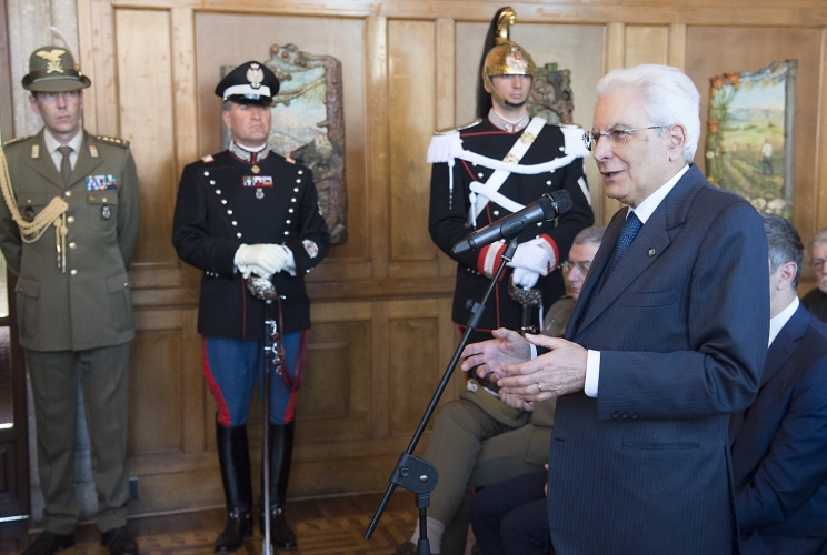 Il Presidente Sergio Mattarella nel corso del suo intervento all'Adunanza del Consiglio Comunale