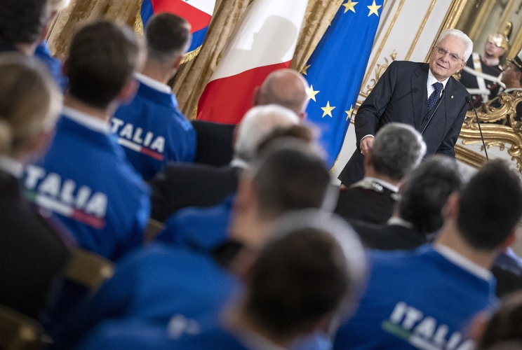 Il Presidente della Repubblica incontra una rappresentanza della delegazione italiana di atleti partecipanti alla settima edizione dei Giochi Mondiali Militari del Consiglio Internazionale dello Sport Militare


