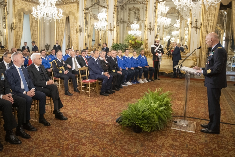 Il Presidente della repubblica incontra una rappresentanza della delegazione italiana di atleti partecipanti alla settima edizione dei Giochi Mondiali Militari del Consiglio Internazionale dello Sport Militare
