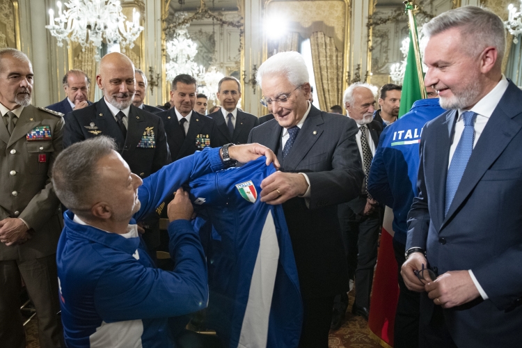 Il Presidente della Repubblica incontra una rappresentanza della delegazione italiana di atleti partecipanti alla settima edizione dei Giochi Mondiali Militari del Consiglio Internazionale dello Sport Militare
