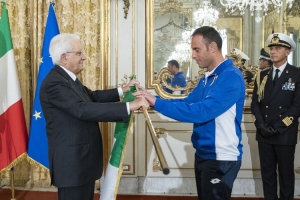 Incontro del Presidente Mattarella con una rappresentanza della delegazione italiana di atleti partecipanti alla settima edizione dei Giochi Mondiali Militari del Consiglio Internazionale dello Sport Militare