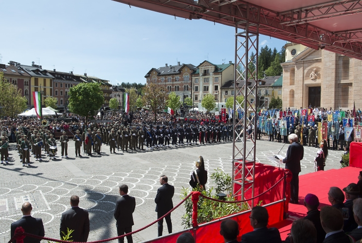 Il Presidente Sergio Mattarella in occasione della cerimonia di celebrazione del centenario della Prima Guerra Mondiale