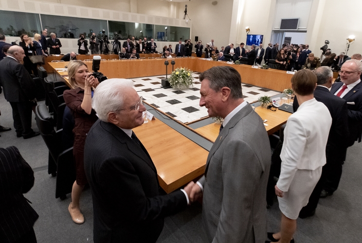 Il Presidente della Repubblica Sergio Mattarella  alla XV Riunione informale dei Capi di Stato del Gruppo Arraiolos con il Presidente della Repubblica di Slovenia Borut Pahor