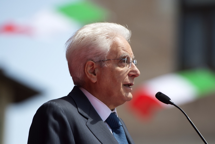 Il Presidente Sergio Mattarella in occasione della cerimonia di celebrazione del centenario della Prima Guerra Mondiale