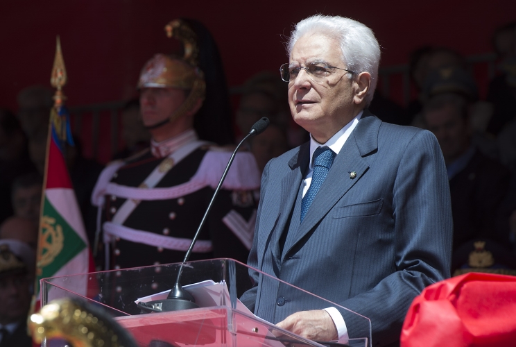 Il Presidente Sergio Mattarella in occasione della cerimonia di celebrazione del centenario della Prima Guerra Mondiale