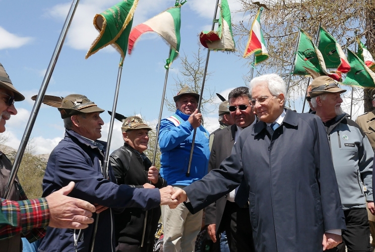 Il Presidente Sergio Mattarella su Monte Ortigara