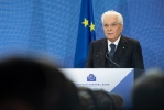 Mattarella alla cerimonia di commiato del Presidente Draghi