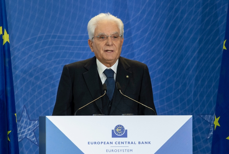 Il Presidente della Repubblica Sergio Mattarella in occasione della cerimona di commiato del Presidente della Banca Centrale Europea Mario Draghi