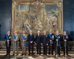 Il Presidente Sergio Mattarella nel corso dell’incontro della cerimonia di consegna delle insegne dell’Ordine Militare d’Italia, in occasione del Giorno dell’Unità Nazionale e Giornata delle Forze Armate