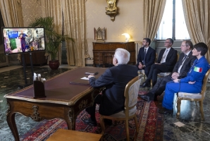 Il Presidente Mattarella in collegamento con l’astronauta Luca PARMITANO dalla Stazione Spaziale Internazionale