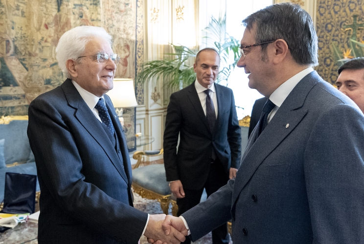 Il Presidente Sergio Mattarella con Carlo ROBIGLIO, Presidente di Piccola Industria di Confindustria
