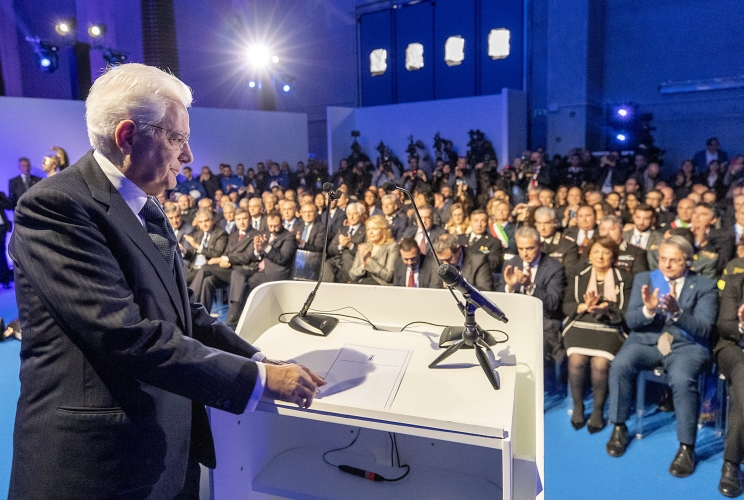 Il Presidente Sergio Mattarella in occasione della cerimonia di inaugurazione dell'interconnessione Italia - Montenegro
