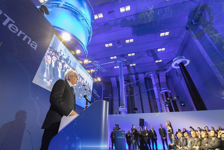 Il Presidente Sergio Mattarella in occasione della cerimonia di inaugurazione dell'interconnessione Italia - Montenegro