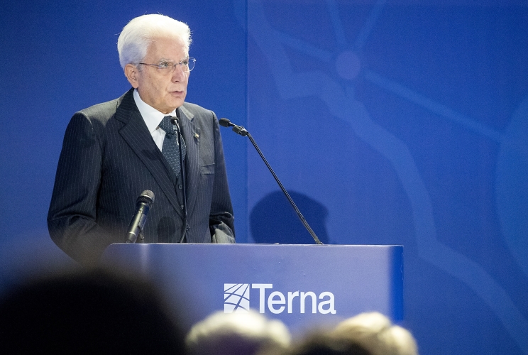 Il Presidente Sergio Mattarella in occasione della cerimonia di inaugurazione dell'interconnessione Italia - Montenegro
