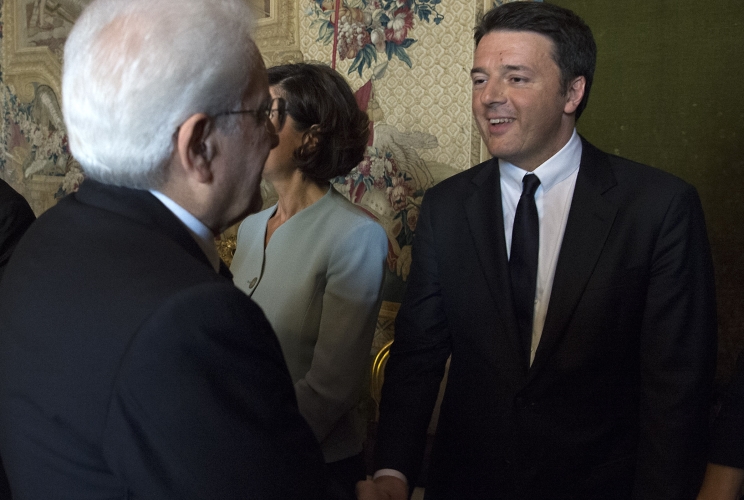 Il Presidente della Repubblica Sergio Mattarella con il Presidente del Consiglio dei Ministri,