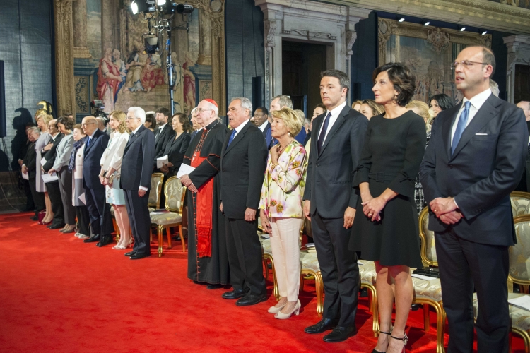 Il Presidente della Repubblica Sergio Mattarella in occasione del concerto per il 70° anniversario della Repubblica Italiana