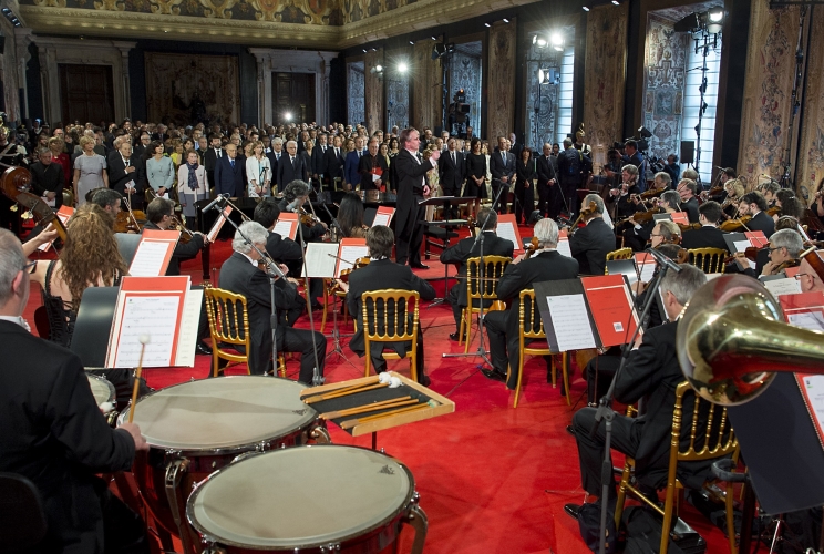 Il Presidente della Repubblica Sergio Mattarella in occasione del concerto per il 70° anniversario della Repubblica Italiana