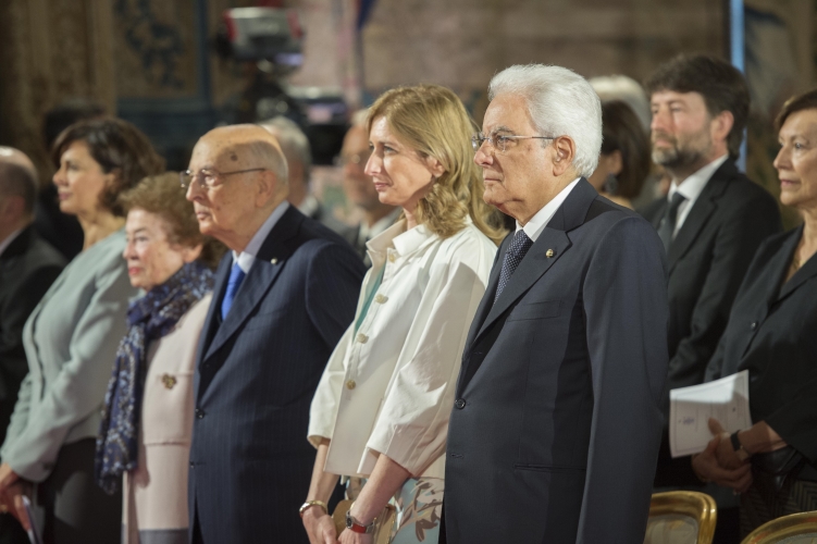 Il Presidente della Repubblica Sergio Mattarella in occasione del concerto per il 70° anniversario della Repubblica Italiana