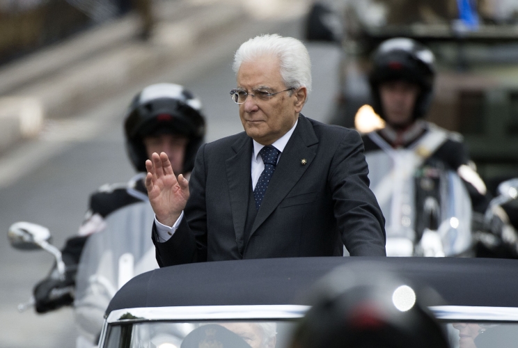 Il Presidente Sergio Mattarella in Via dei Fori Imperiali 