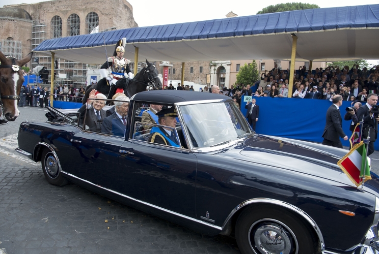 Il Presidente Sergio Mattarella in Via dei Fori Imperiali 