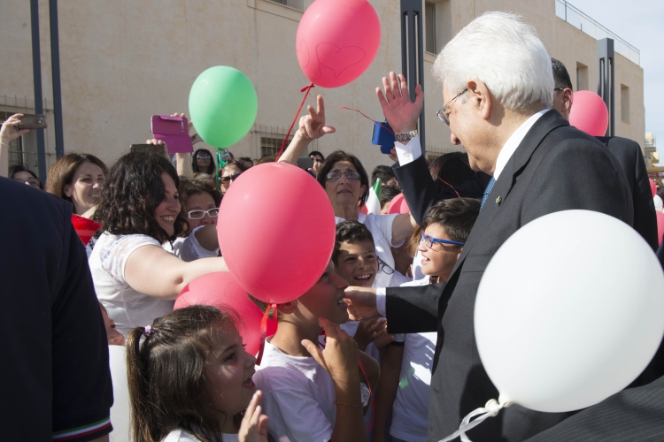 Il Presidente Sergio Mattarella in occasione della visita a Lampedusa