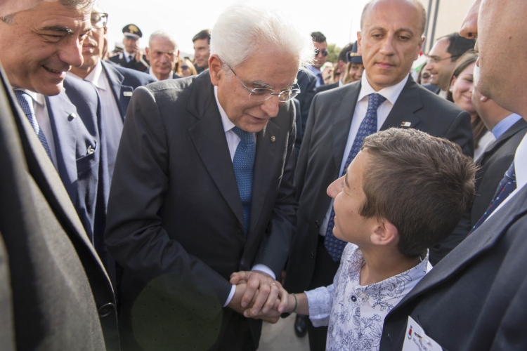 Il Presidente Sergio Mattarella con Samuele Puccillo,