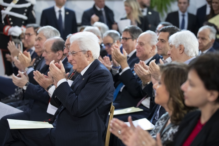Il Presidente della Repubblica Sergio Mattarella durante la cerimonia di insediamento del nuovo Avvocato Generale dello Stato.
