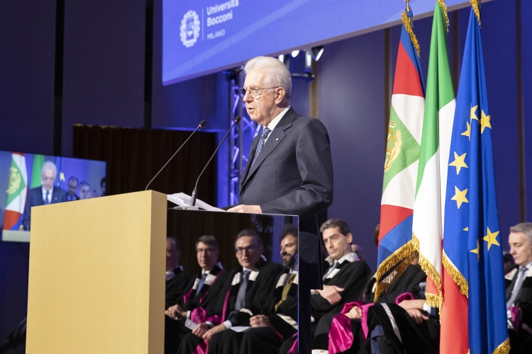 Mario Monti, Presidente Università Bocconi, in occasione dell’inaugurazione dell’Anno Accademico 2019-2020.
