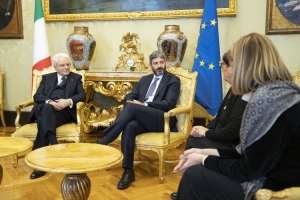 Il Presidente della Repubblica Sergio Mattarella a Palazzo Montecitorio,in occasione della cerimonia di presentazione della riedizione delle “Opere Giuridiche” di Piero Calamandrei, edite dalla Roma TrE-Press
(foto di Francesco Ammendola - Ufficio per la Stampa e la Comunicazione della Presidenza della Repubblica)
