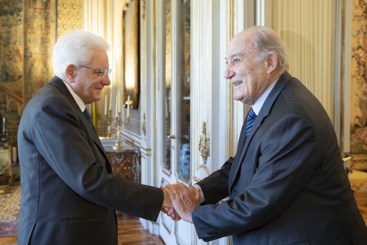 Il Presidente della Repubblica Sergio Mattarella riceve Giuseppe DE RITA,Presidente Fondazione CENSIS,Centro Studi Investimenti Sociali. 
