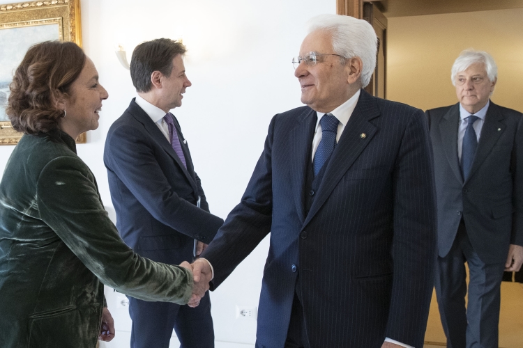 Il Presidente Sergio Mattarella con Ministro dell'Interno Luciana Lamorgese,in occasione del prossimo Consiglio Europeo
