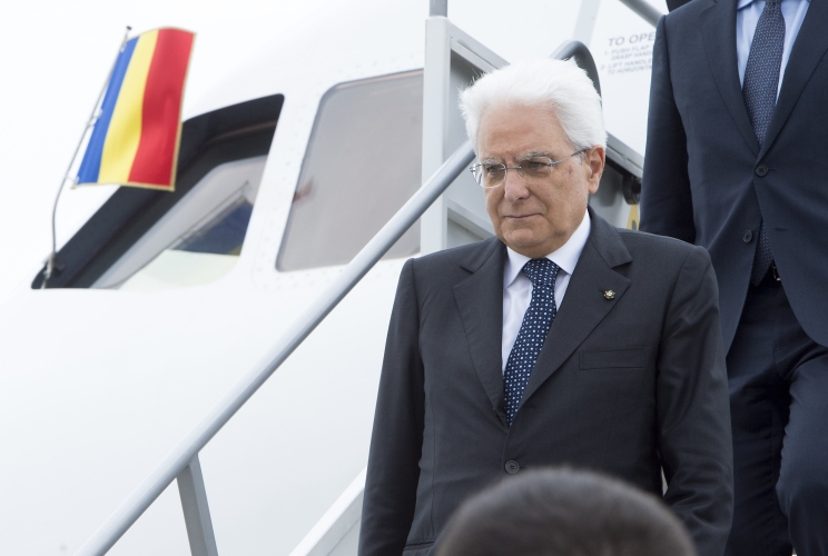 Il Presidente Sergio Mattarella al suo arrivo a Bucarest per la visita ufficiale in Romania