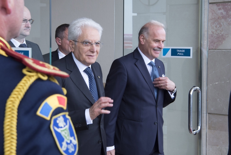 Il Presidente Sergio Mattarella al suo arrivo a Bucarest per la visita ufficiale in Romania