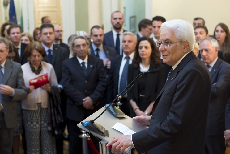 Il Presidente Sergio Mattarella in occasione dell'incontro con la collettività italiana