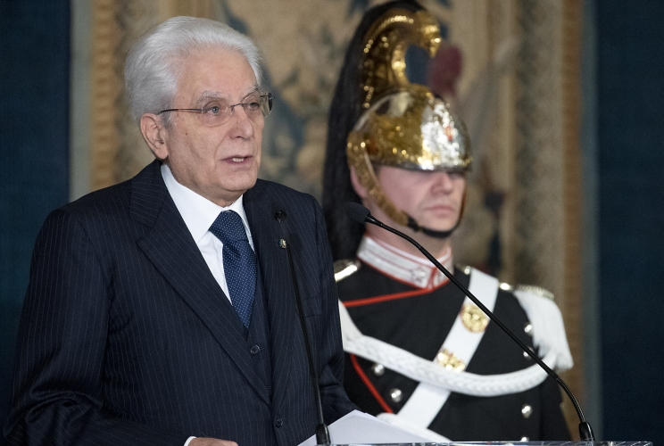 Il Presidente Sergio Mattarella in occasione della cerimonia per lo scambio degli auguri di fine anno con i rappresentanti delle istituzioni, delle forze politiche e della società civile