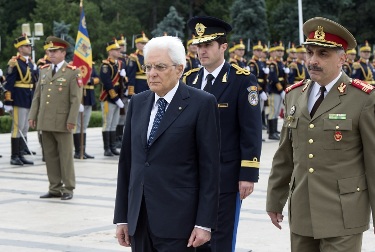 Il Presidente della Repubblica Sergio Mattarella in occasione della deposizione 