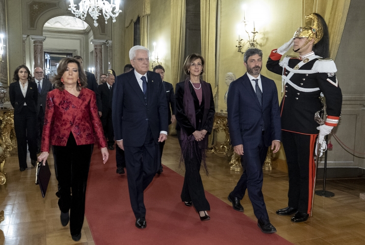 Il Presidente Sergio Mattarella in occasione della cerimonia per lo scambio degli auguri di fine anno con i rappresentanti delle istituzioni, delle forze politiche e della società civile