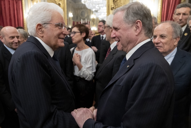 Il Presidente Sergio Mattarella in occasione della cerimonia per lo scambio degli auguri di fine anno con i rappresentanti delle istituzioni, delle forze politiche e della società civile