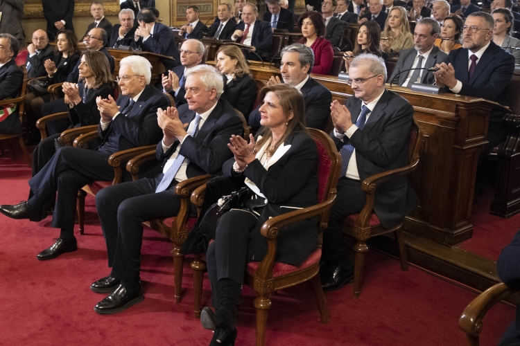 Il Presidente della Repubblica Sergio Mattarella a Palazzo Reale di Palermo,per la seduta solenne in occasione del 40° anniversario della scomparsa del Presidente della Regione Sicilia On.Piersanti Mattarella 