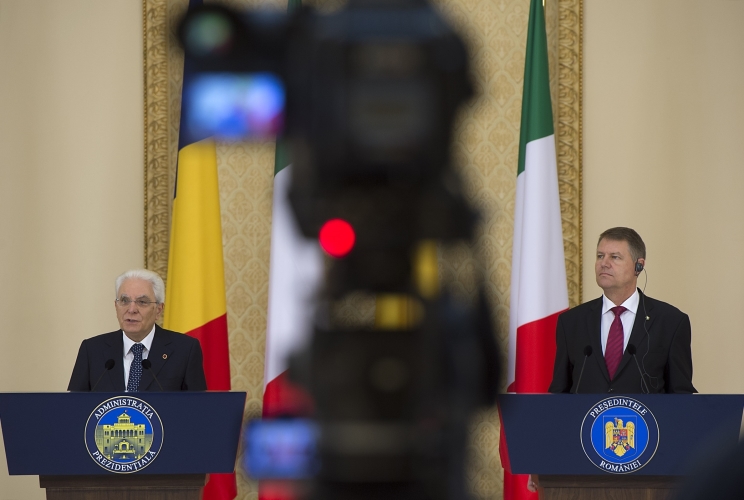 Il Presidente Sergio Mattarella e il Presidente della Romania Klaus Iohannis