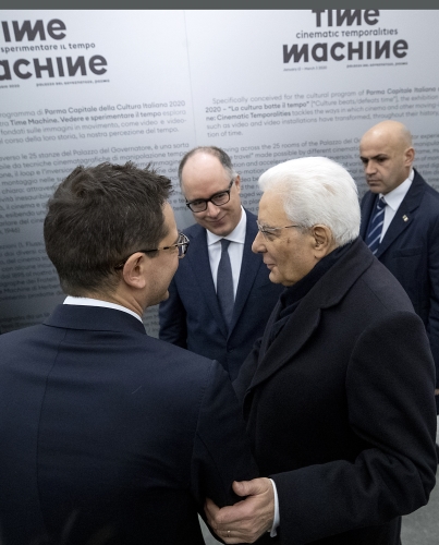 Il Presidente Sergio Mattarella all’inaugurazione della mostra “Time Machine”