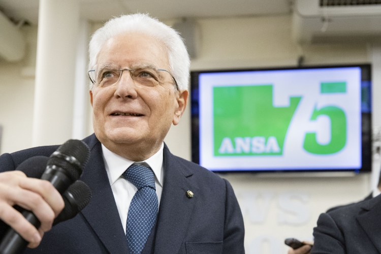 Il Presidente Sergio Mattarella visita la sede dell’Agenzia di Stampa ANSA