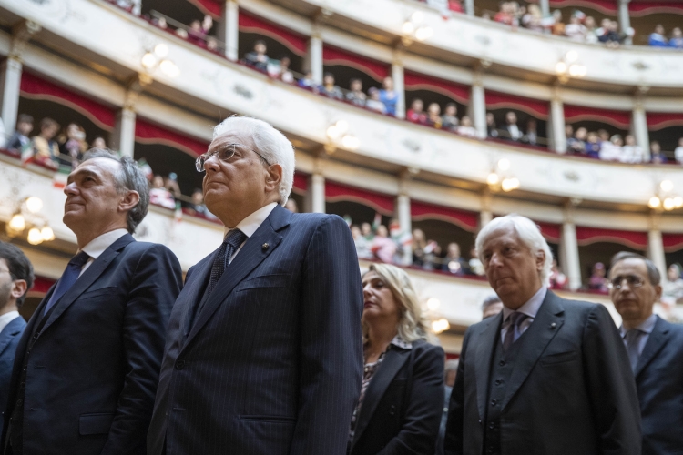 Il Presidente Sergio Mattarella con Enrico Rossi, Presidente della Regione Toscana, in occasione del convegno dal titolo “Ricordare Carlo Azeglio Ciampi, uomo di governo e Capo dello Stato”
