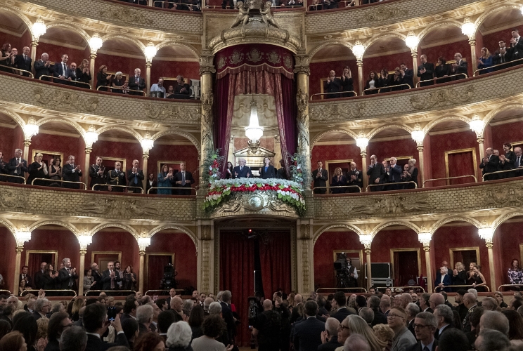 Il Presidente della Repubblica Sergio Mattarella  al teatro dell’Opera in occasione del concerto per il 150° anniversario di Roma Capitale